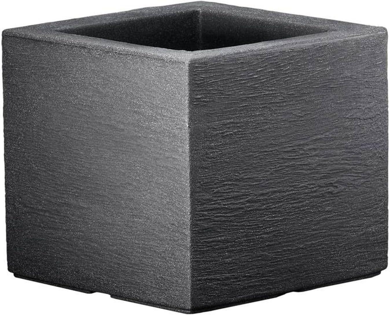 Pflanztopf Kubus Quadratisch Anthrazit Aus Kunststoff – Doppelwandig & Winterfest, In 30x30 Cm & Weiteren Größen