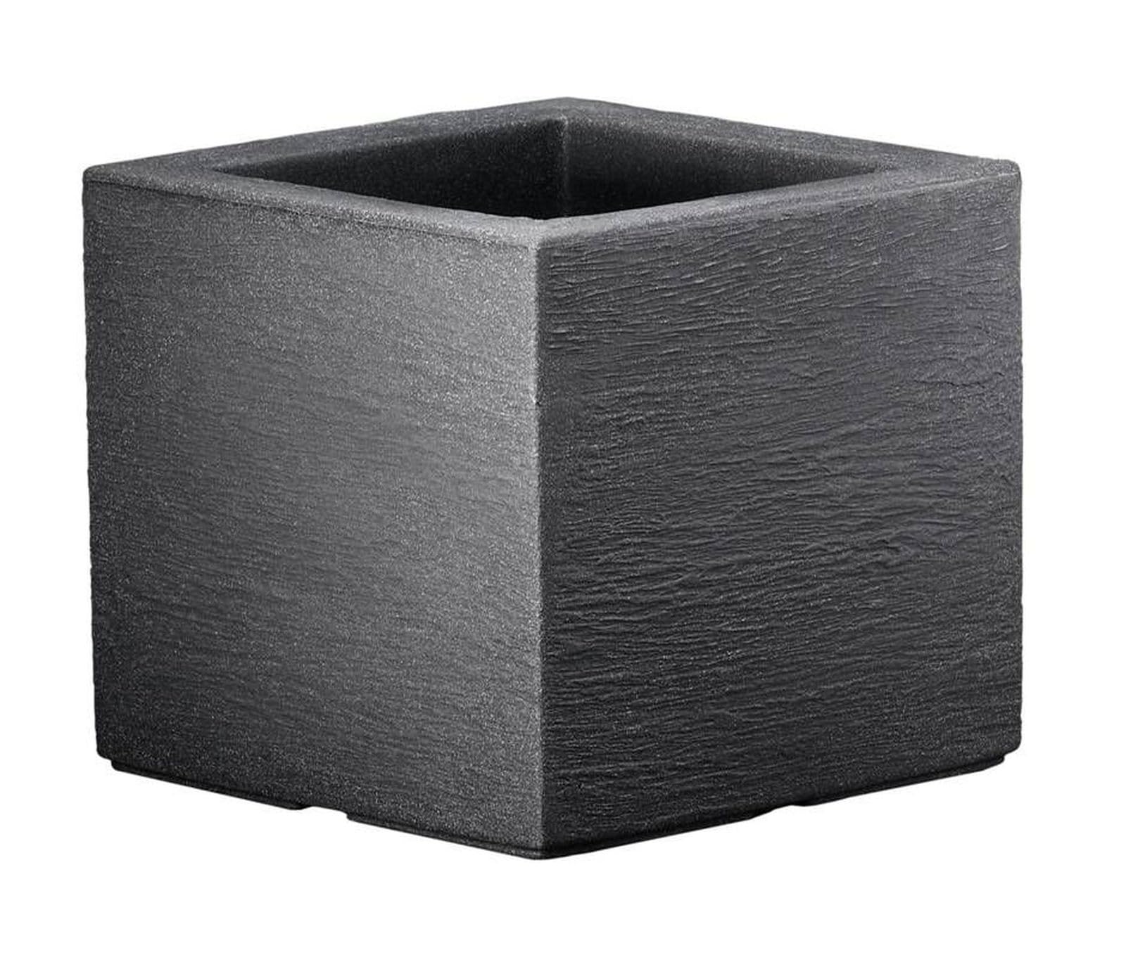 Jelenia Plast Pflanztopf Kubus quadratisch anthrazit aus Kuststoff (50 x 50 cm)