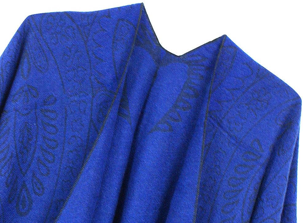 Urban CoCo Women's Retro Style Vintage Pattern Tassel Poncho Shawl Cape Wraps For Women - Image 3