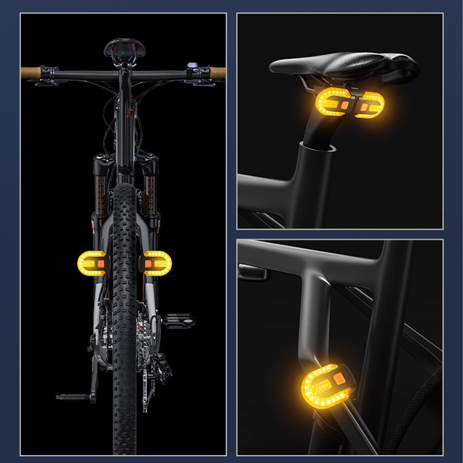 SUNGOOYUE Señales de para Bicicleta, Luces Delanteras y Traseras, Luz Trasera Recargable de 38 LED para Seguridad en la Conducción Nocturna