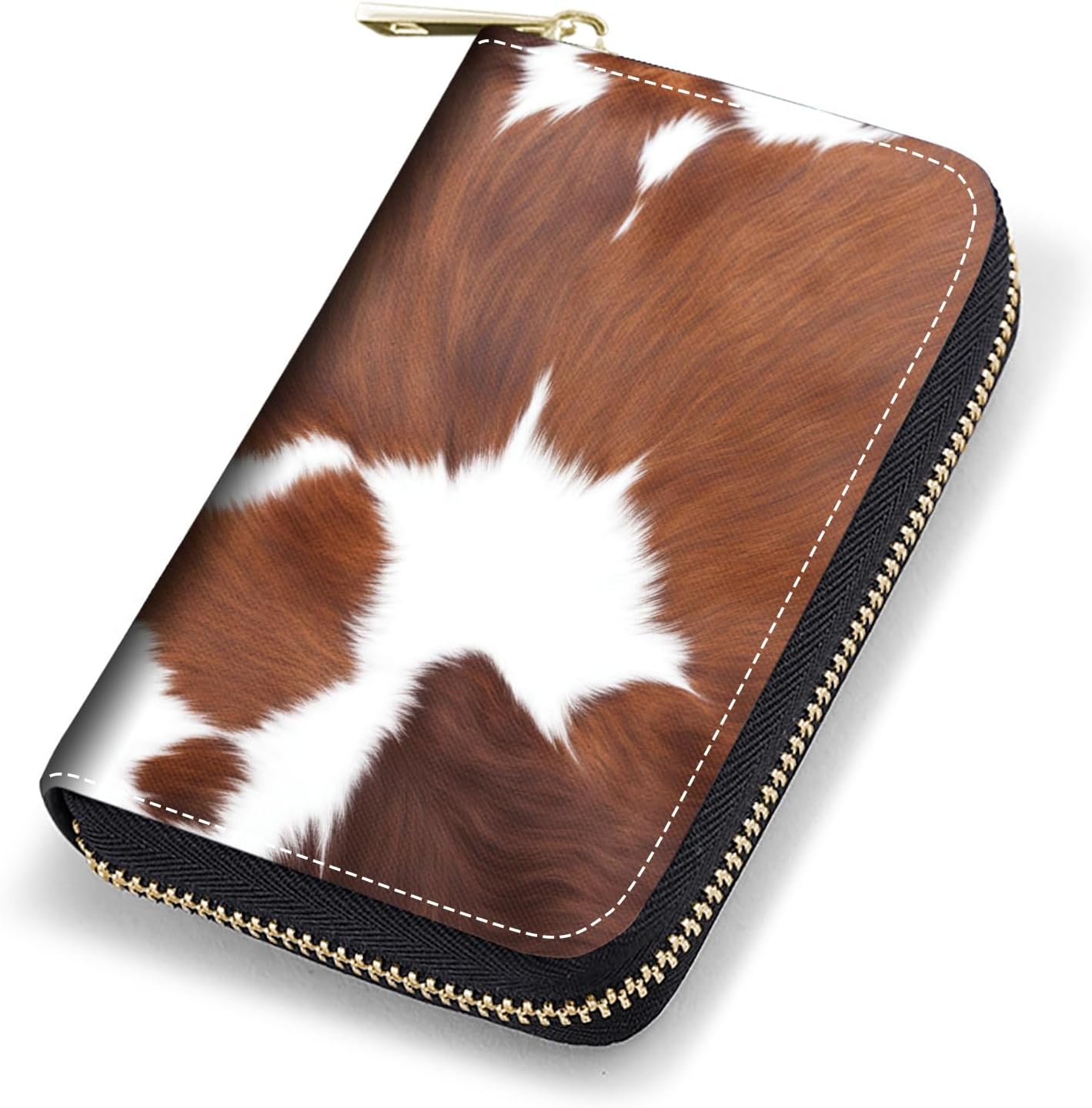 Credit Card Holder Wallets for Women, RFID Blocking Small Leather Card Case Wallet with Zipper Accordion Wallets, Retro Music Cassette
