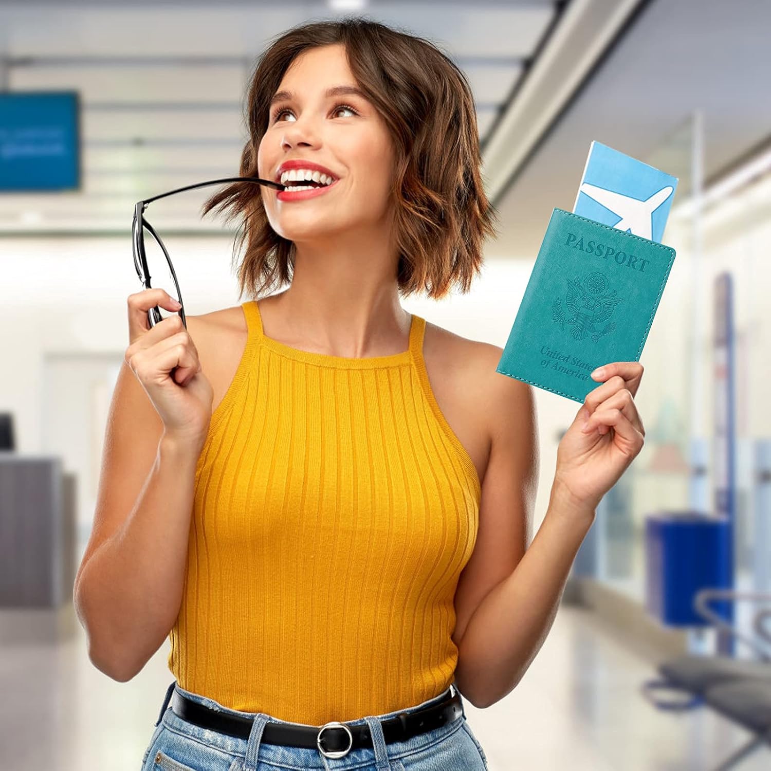 | TIGARI Passport Wallets Passport Covers, Passport and Vaccine Card Holder Combo, Ultra Slim Passport Holder for Women Men, Leather Passport Case Protector with Waterproof Vaccine Card Slot (Teal+Transparent Sleeve) | Passport Wallets