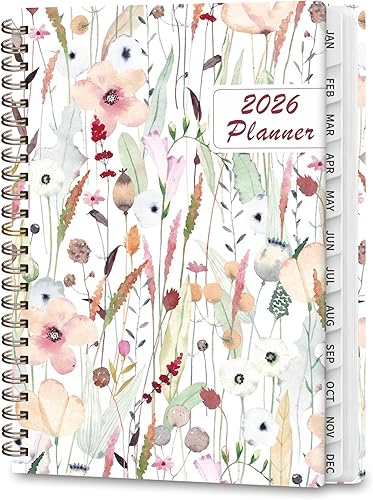 2026 Planner, Weekly and Monthly Calendar Agenda Book, Jan 2026 - Dec 2026, Hardcover Planning Academic Planner for Office School Supplies and Desk Accessories - A5 (6.3'' x 8.5'')