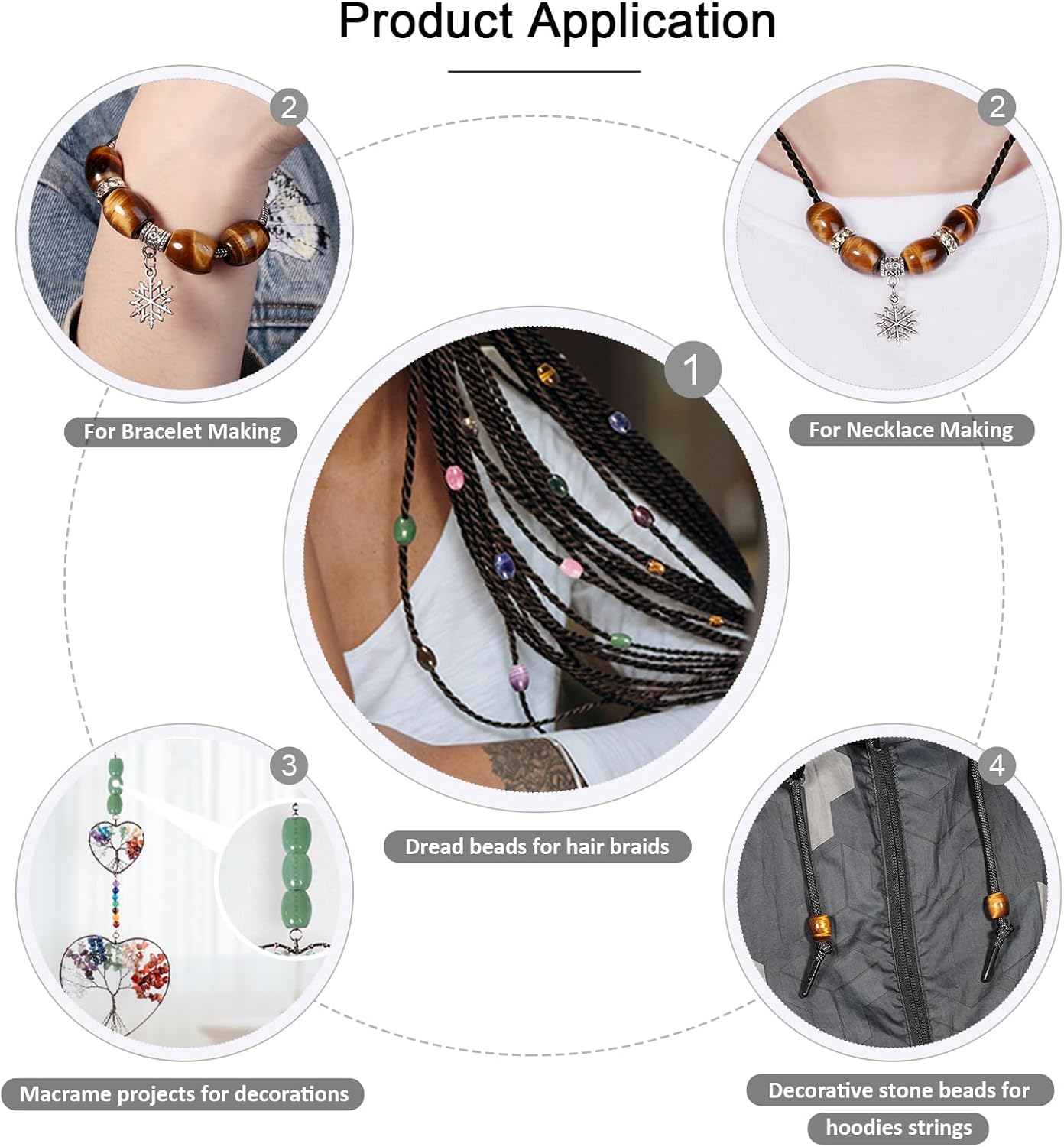 TUMBEELLUWA Stone Bead for Jewelry Making, Healing Crystal Large Hole Oval Shape Loose Beads Pack of 15, Tiger's Eye - Image 2