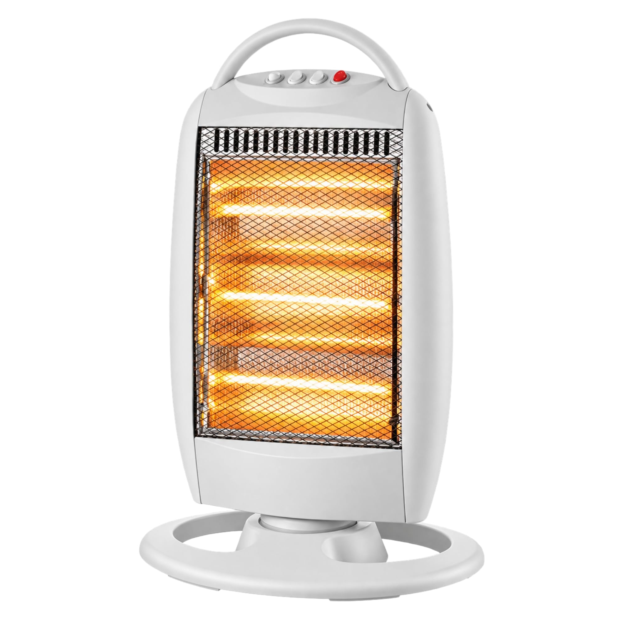 Estufa Halógena Oscilante 400/800/1200 W con Antivuelco y Asa, Blanco - imagen 1