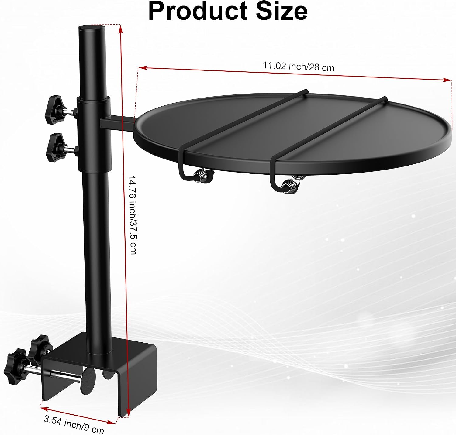 Bunk Bed Fan Holder, Fan Holder for Dorm Bed, Bunk & Lofted Bed, (Black)
