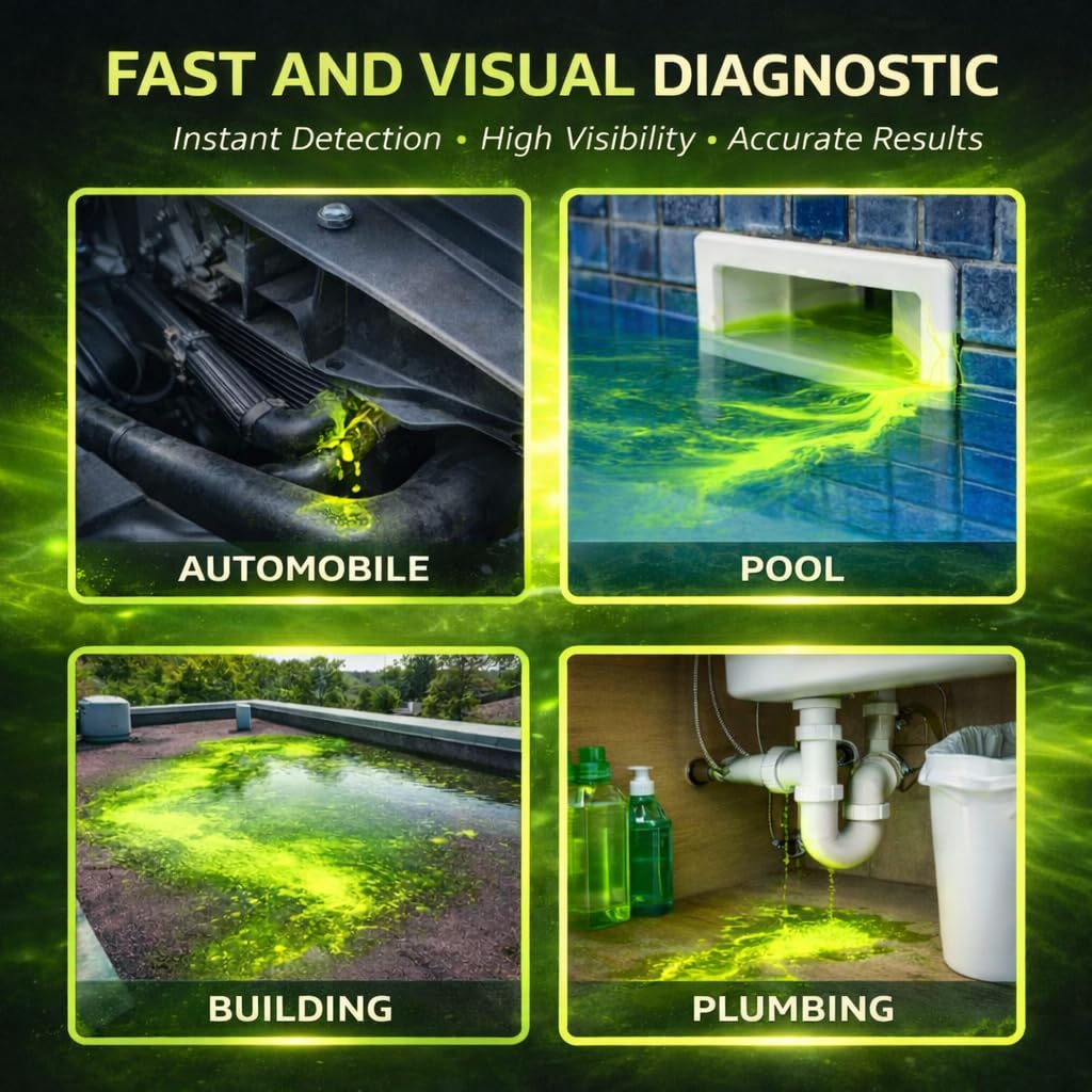 Fluorescein DOSIDIAG Intensywny barwnik do śledzenia wycieków: Basen, SPA, hydraulika, dachy, samochód