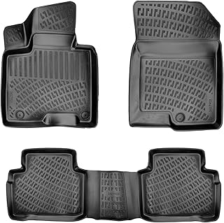 RizLiner Custom Fit Floor Mats Compatible with Hyundai Tucson 2022-2024 No Hybrid Models 3D Laser Measured 1st & 2nd Row Floor Liners All Weather Odorless Non-Slip TPE Car Mats (Front & Rear, Black)