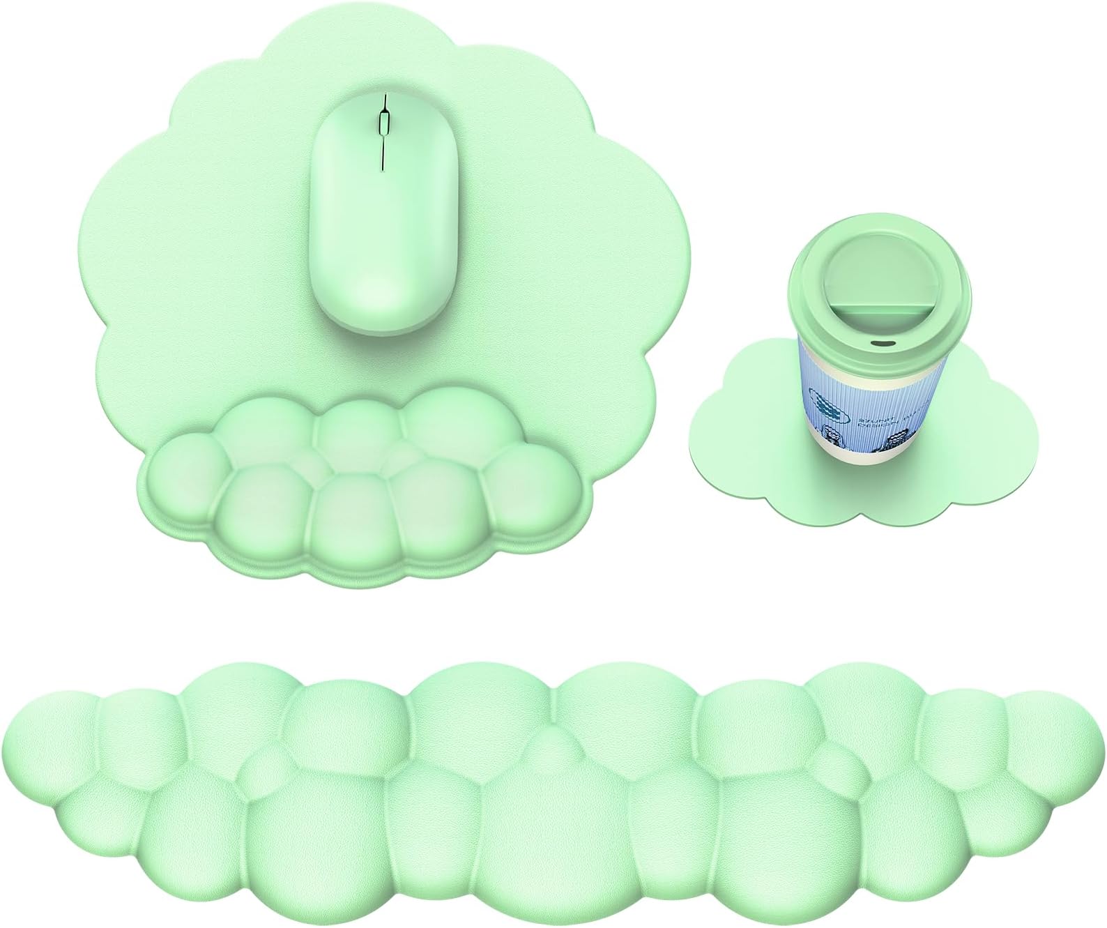 MOKURU Cloud Mouse Pad with Wrist Rest, Cloud Keyboard