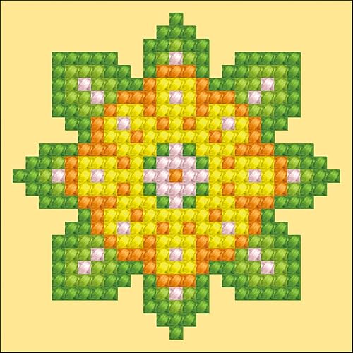 DIAMOND DOTZ Kit de pintura de diamantes con 1 patrón de mandala de flores para adultos, kits de arte de diamantes, un relajante kit de manualidades