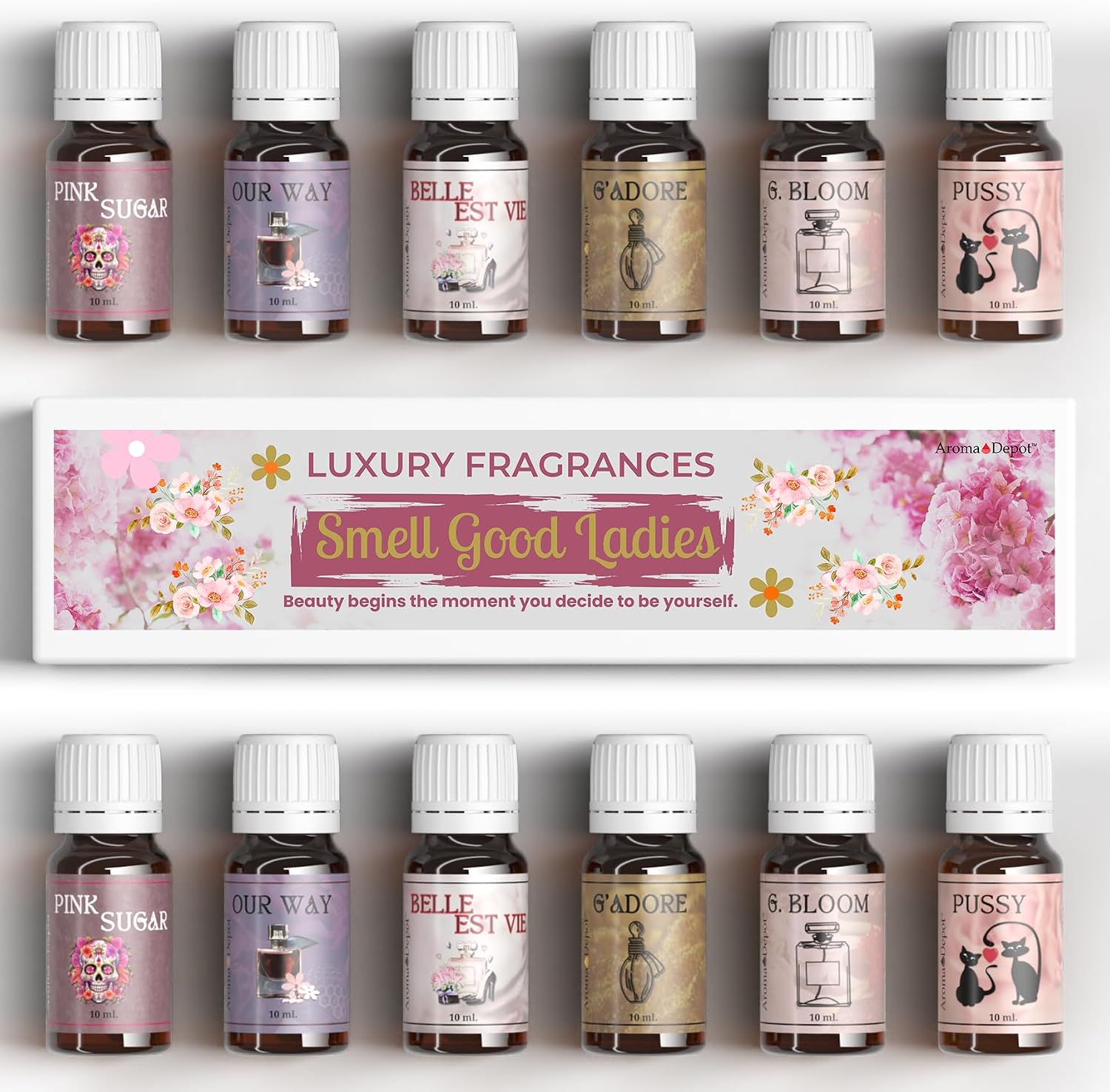Smell Good Ladies Collection – Set of 6 Fragrance Oils (10ml Each) for Candle Making, Soap Making, Diffusers, and Home Scents