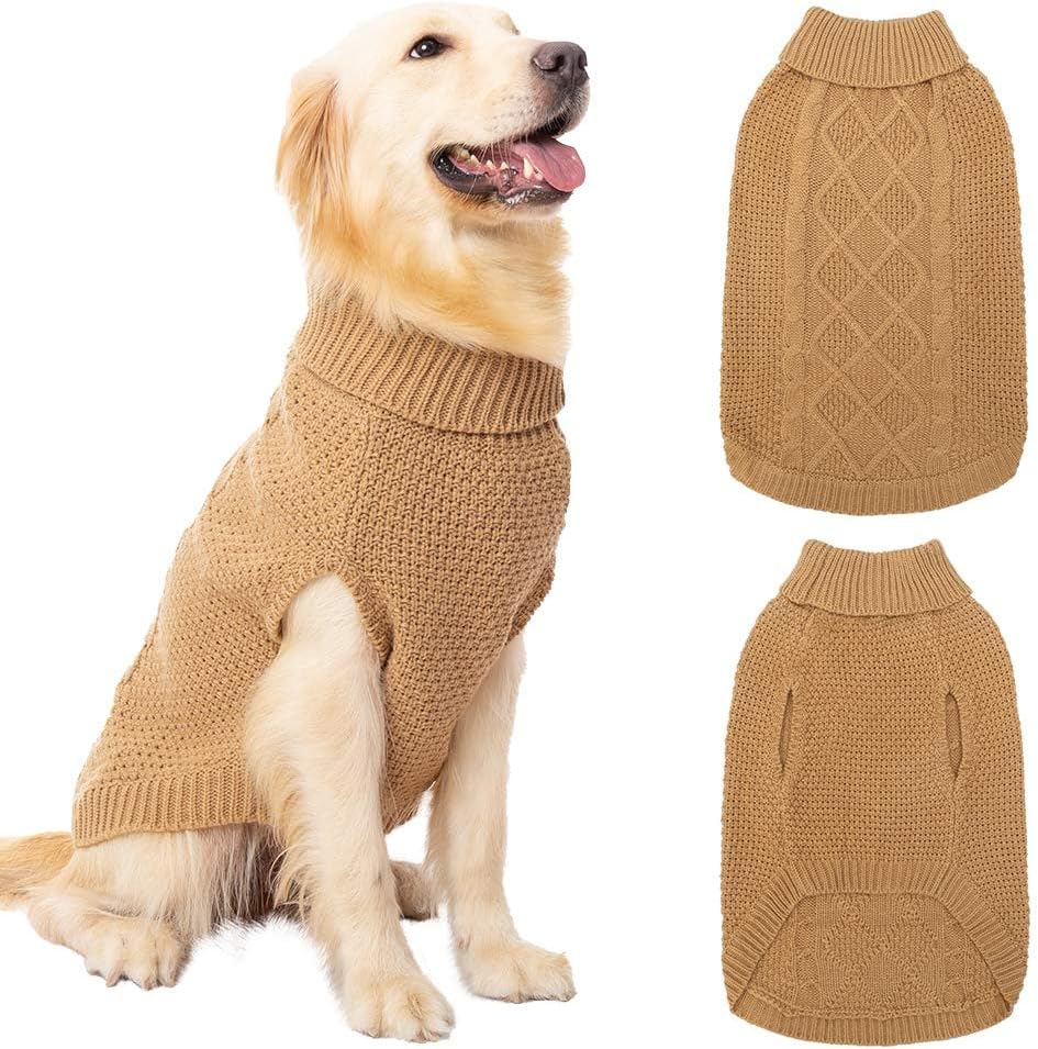 Mihachi turtleneck knitted dog jumper in cable knit