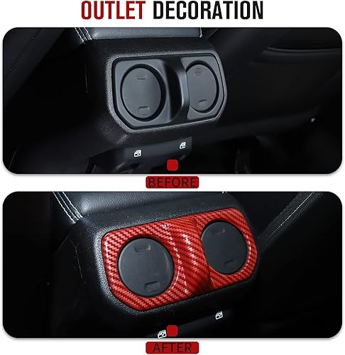 Vista 75 de Cubierta de ventilación trasera de aire acondicionado, accesorios interiores de fibra de carbono para Jeep Wrangler JL Gladiator JT Sahara