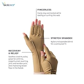 Isotoner Therapeutic Gloves, Right, X-Small, Open Finger