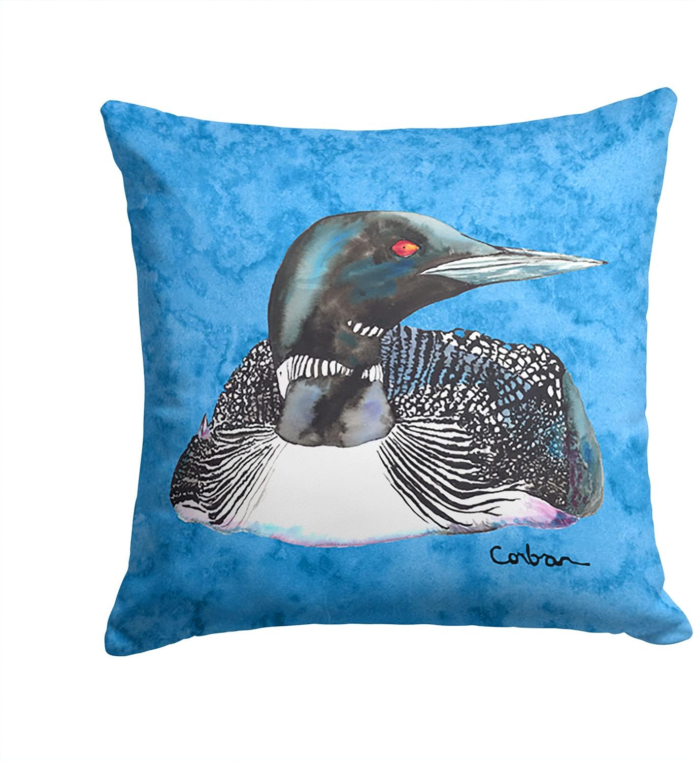 Caroline's Treasures 8717PW1414 Loon Fabric Decorative Pillow Machine Washable, Indoor Outdoor Decorative Pillow for Couch, Bed or Patio, 14Hx14W