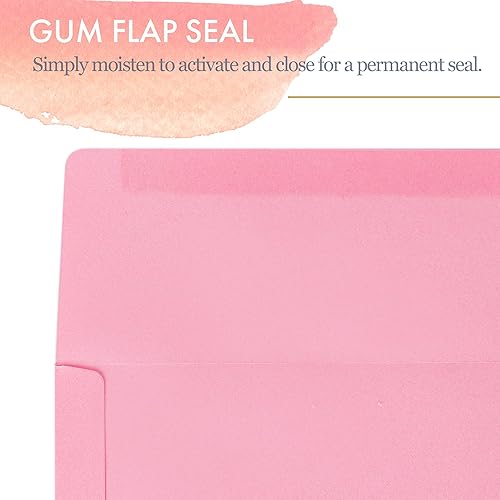 Miniatura 5 de Sobres de invitación, paquete de 100 sobres de 5 x 7 pulgadas, sobres A7 para invitaciones, color rosa, 5 14 x 7 14 pulgadas