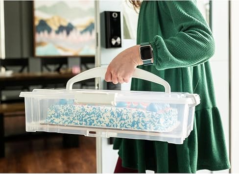 Buddeez Cupcake And Cake Carrier - Stackable Cupcake Holder, Dessert Carrier For Full Size 14x9 Cake Pans Or 12-Count Cupcake Tray, Cupcake Carrier & Cake Box (Includes Slice-N-Serve Utensil)