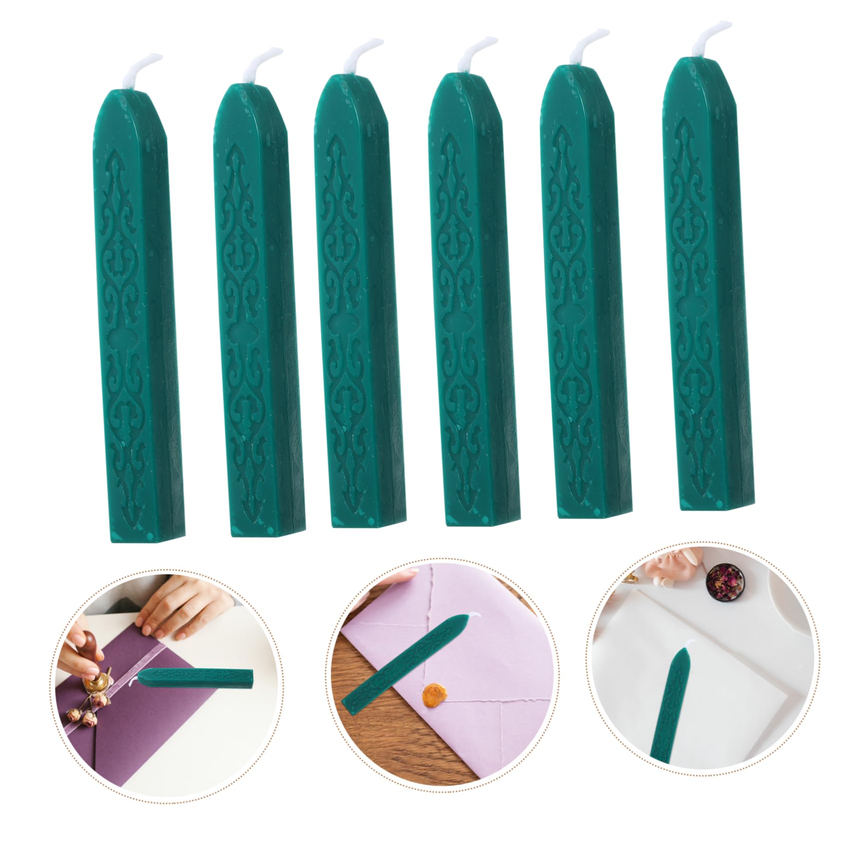 ARTIBETTER 3 Set Dipingi Strisce Di Cera Caro Sono Fatto Buste Autosigillanti Cera Da Sigillo Sbucciare Umettante Sigillante Per Buste Fare Si Scioglie Adesivo Verde Scuro 6 Pezzi*3