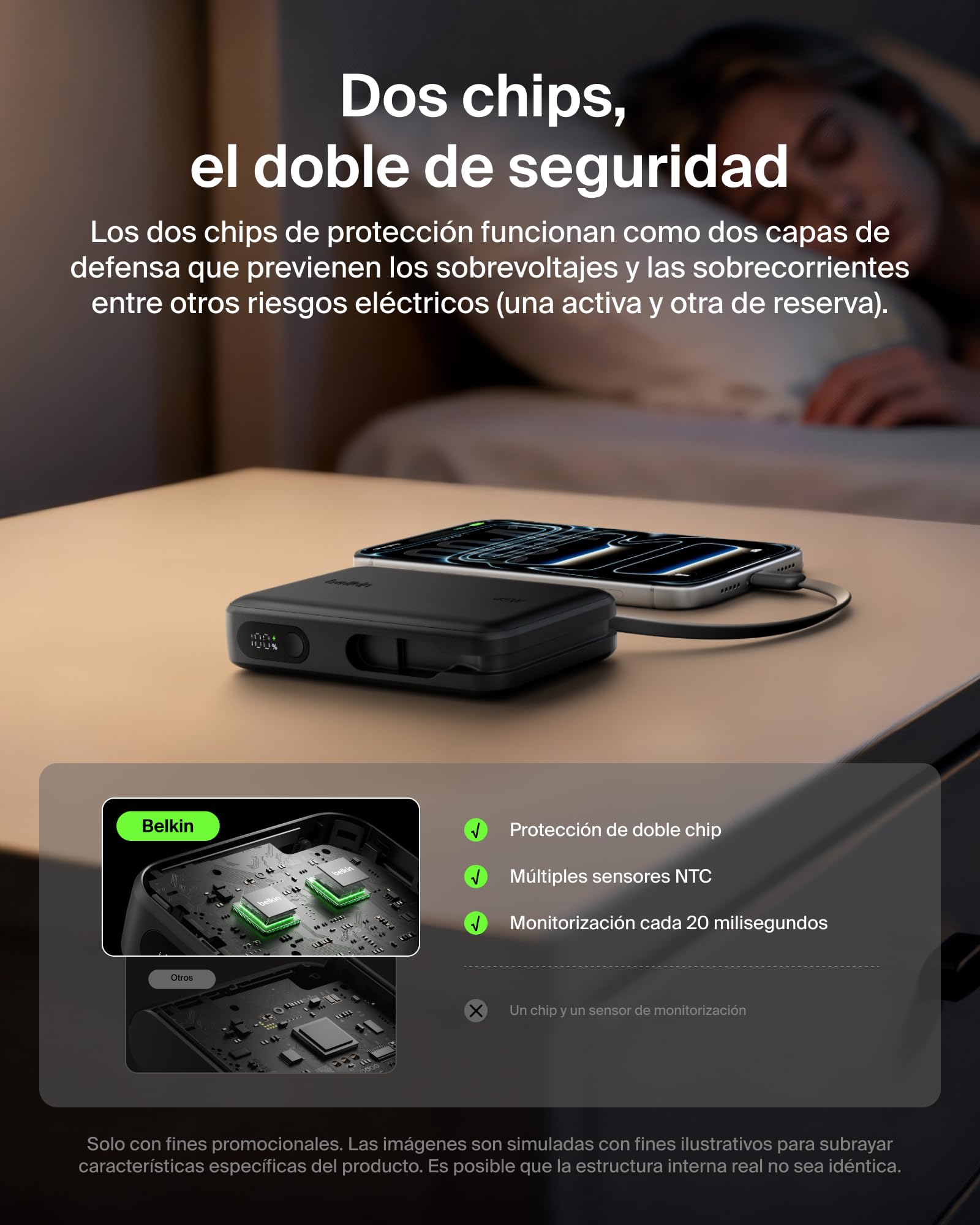 Belkin UltraCharge Batería Externa 10000mAh Cable USB-C y Pantalla - Negro | Power Bank de 10000 mAh, 1 Puerto y 1 Cable USB-C, 1 puerto USB-A, 45 W, LED, Apta como Equipaje de Mano y con Pantalla