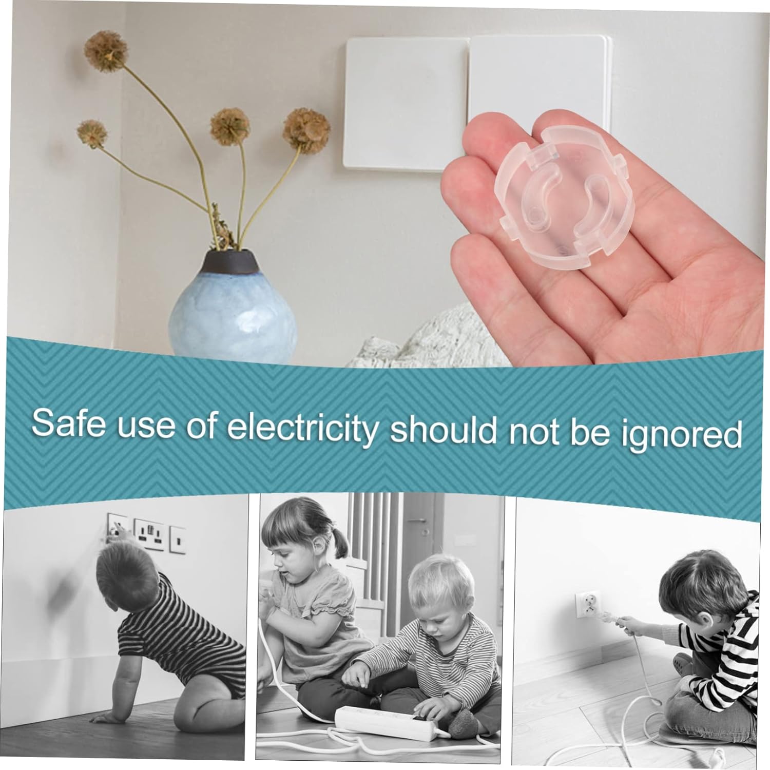 ibasenice 60pcs Clear Boy Girl Outlet Covers Proofing Electrical Socket Easy Install Transparent Safety Covers for Home Use