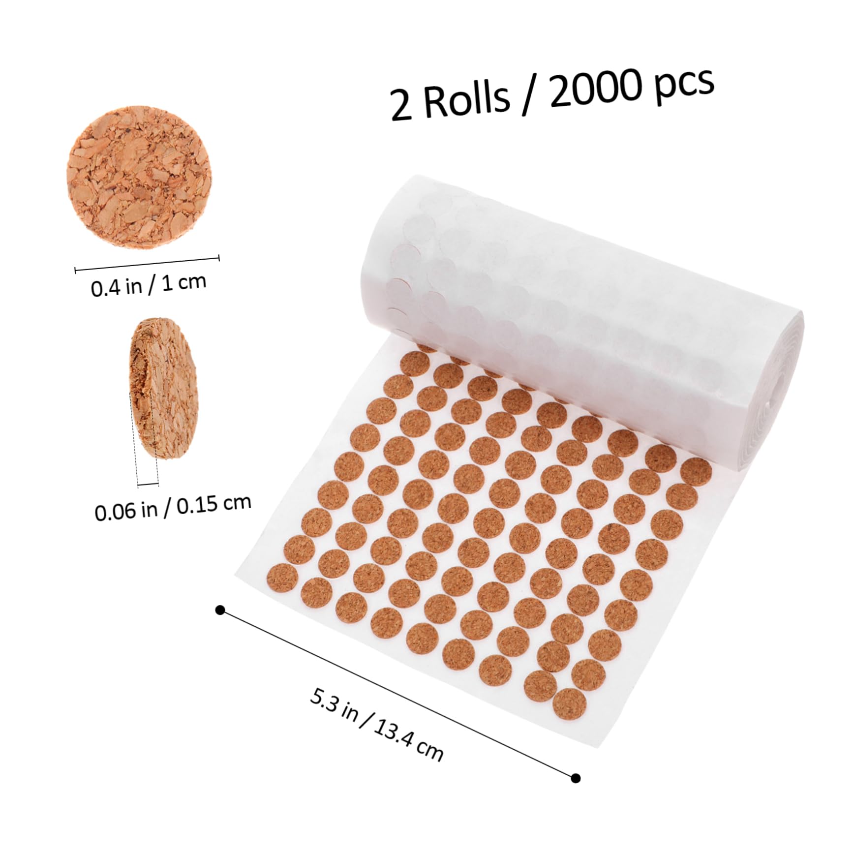 DOITOOL Self-Adhesive Cork Pad Protector Cabinet Door Bumpers Roll of Cork Easy Install Wall Protector