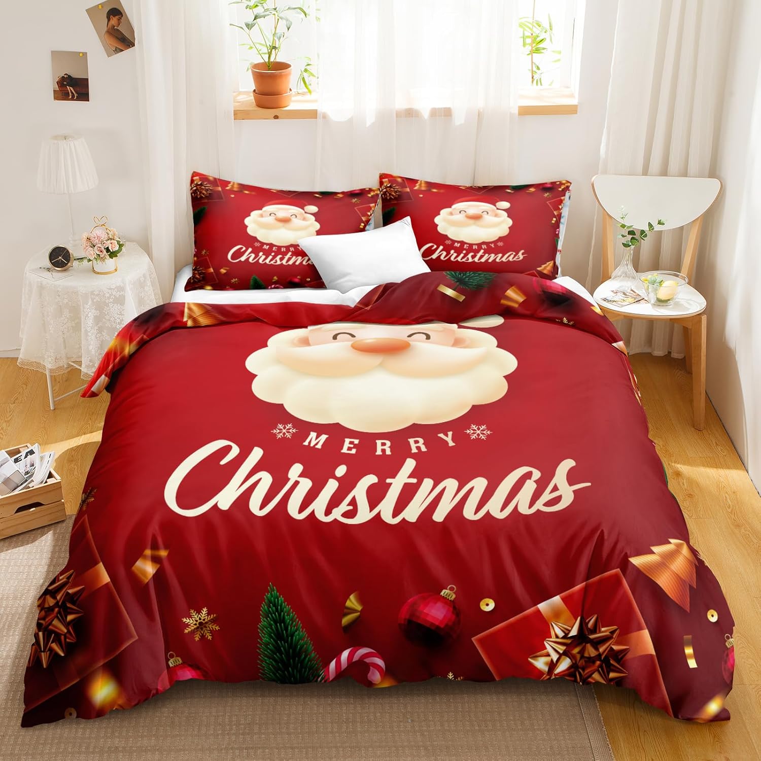 Herside Christmas Bedding Set Queen Size Christmas Duvet