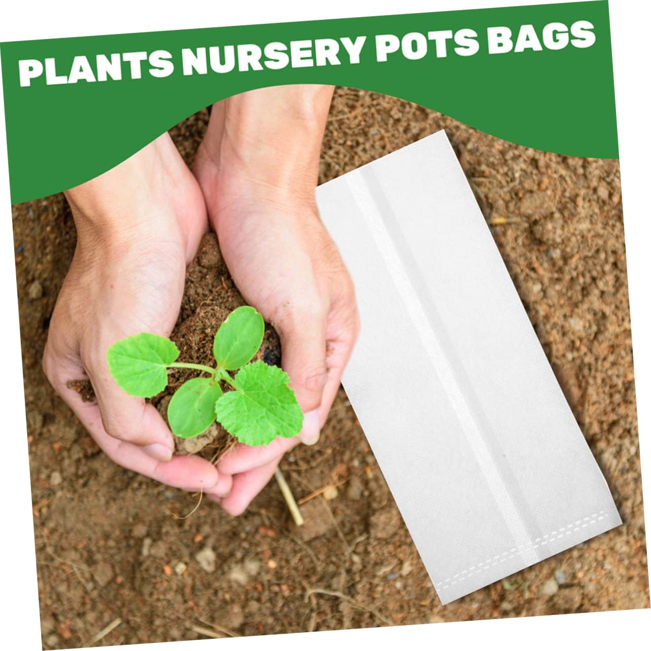 BESPORTBLE 100Pcs Biodegradable Non Woven Plant Nursery Bags Fabric Grow Bags for Vegetables Flowers Breathable Design Promotes Root Growth Prevents Rotting