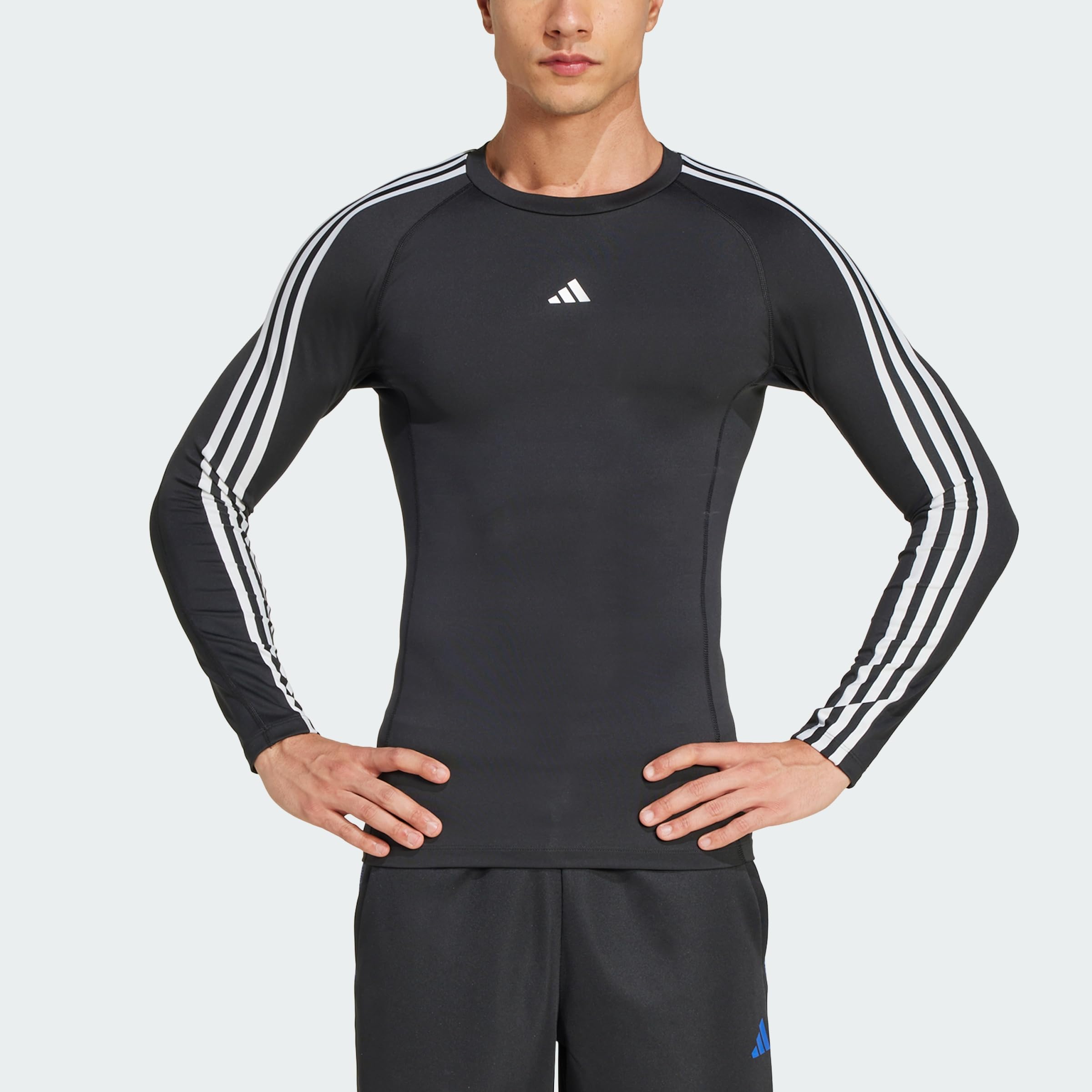 adidas Uomo Techfit Compression Training 3-Stripes Longsleeve