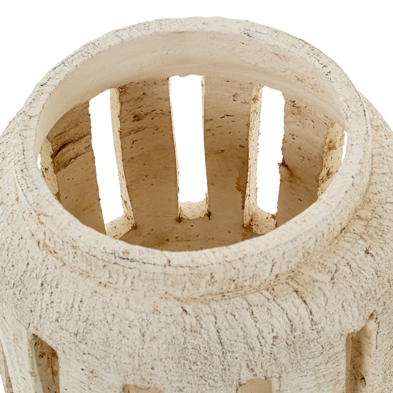 DRW Portacandele in ceramica in bianco 27x27x24cm