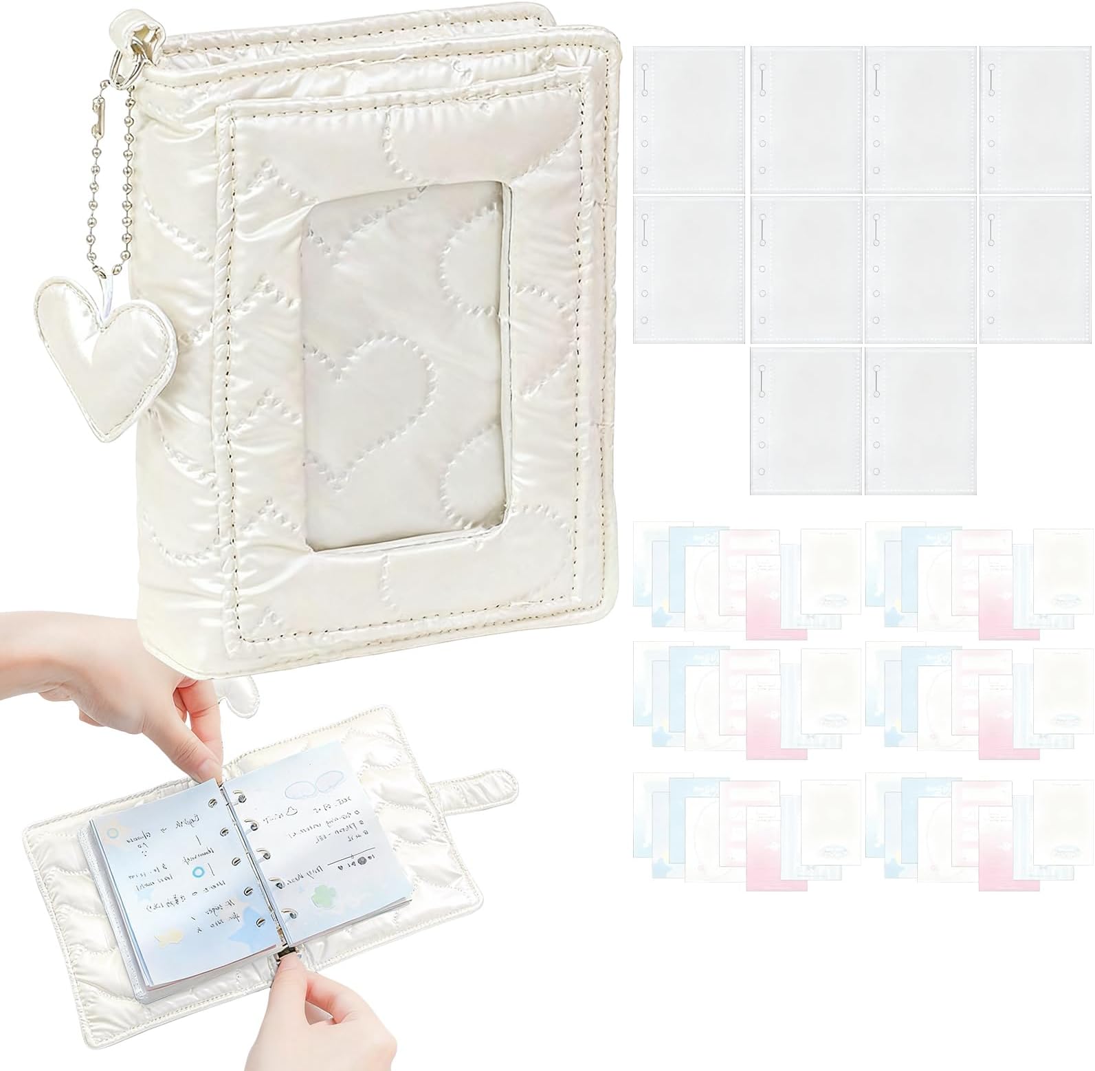 Journaling Notebook - 5 Ring Mini Binder Diary, Transparent Page Insert Book, compact decorative stationery longtail daily note keeping accessory | pupil college teen planner solution for learning cre