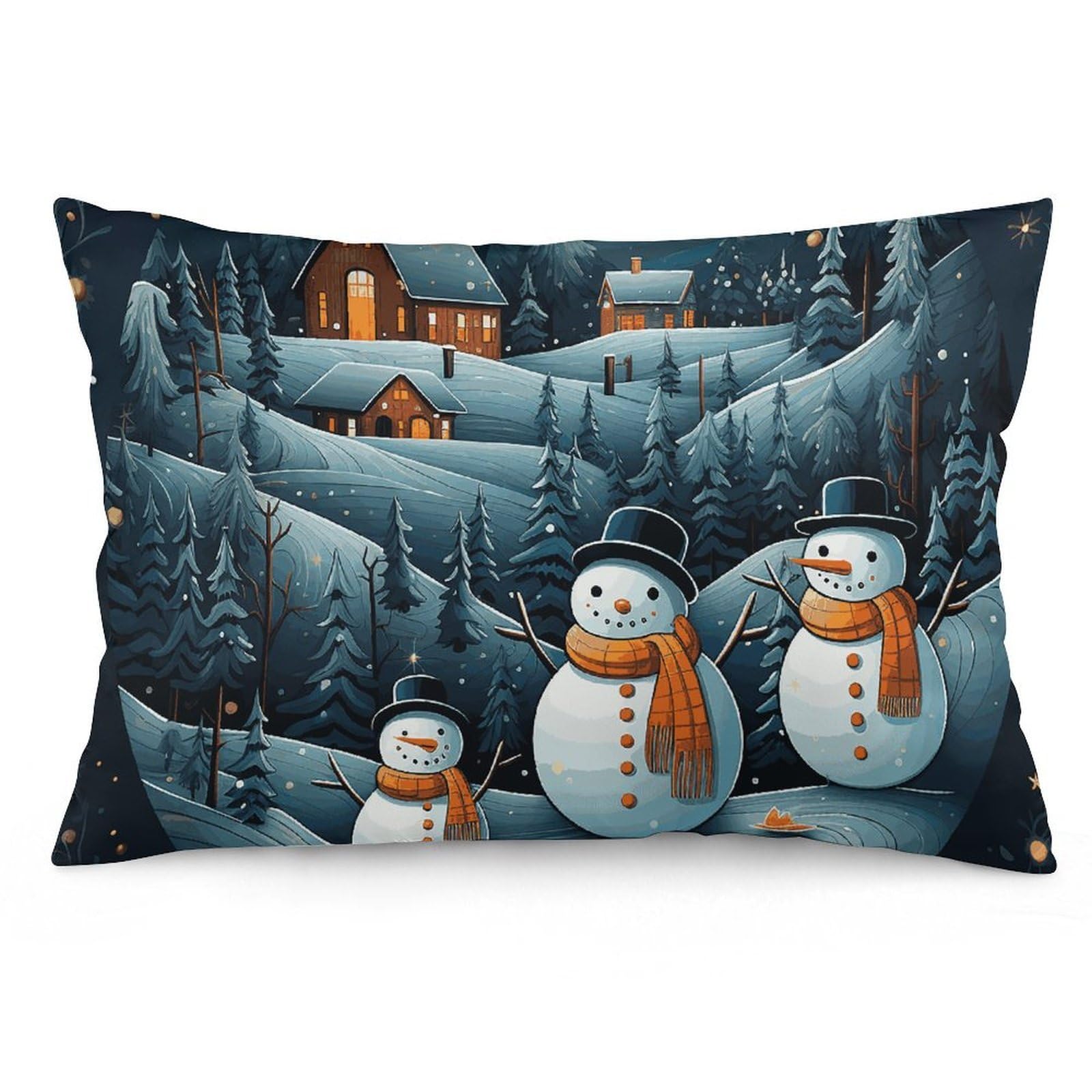 NTVOWPZO 2 Pack Decoration Throw Pillow Covers 12 "x20 Pillowcases Covers Christmas Santa Penguin Pillowcases Modern Farmhouse Home Decor Sofa Cushions Covers for Couch Bed Living Room