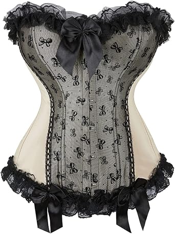 frawirshau Plus Size Corsets for Women Floral Overbust Corset Top Bustier Lingeire