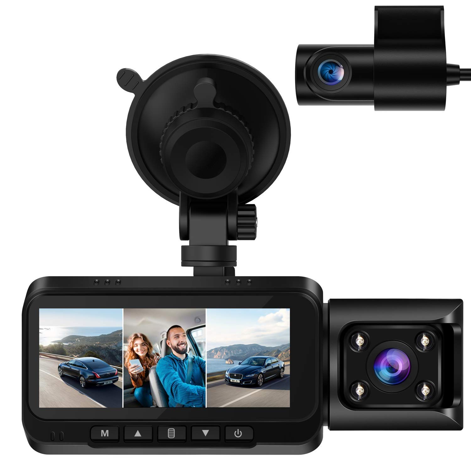 4K Dash Cam with GPS 2K+1080P+1080P 3 Channe Dash Camera for Cars