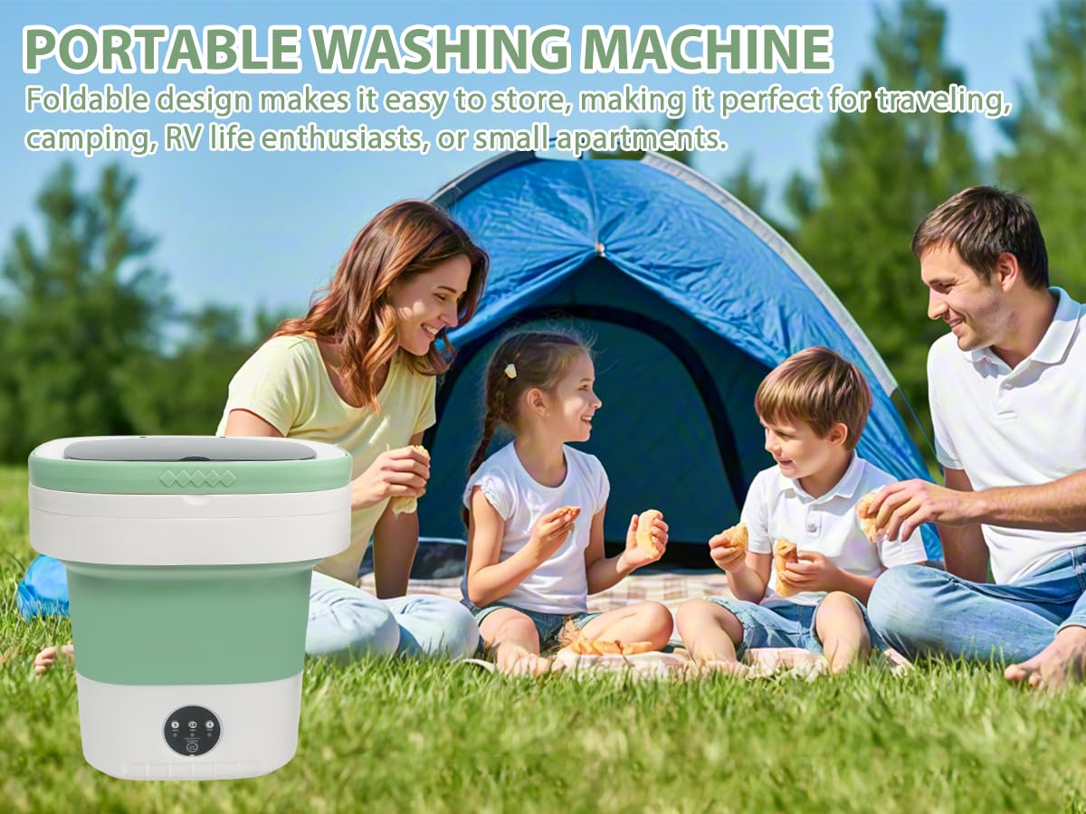 17L Portable Mini Washing Machine, Foldable Compact Washer with Spin Dryer, 3 Wash Modes for Baby Clothes, Underwear & Socks, Perfect for Apartments, Travel, Dorm & RV Living — view 8