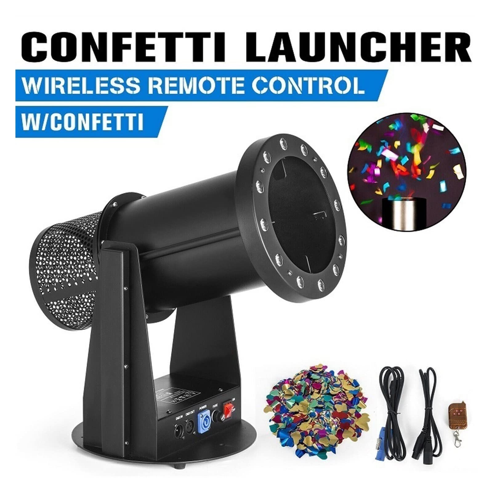 Konfetti-Maschine Confetti-Launcher. LED Elektrische Wunderkonfetti-Gebläse-Farbpapier-Kanonenmaschine Für Hochzeitsfeier Dekoration