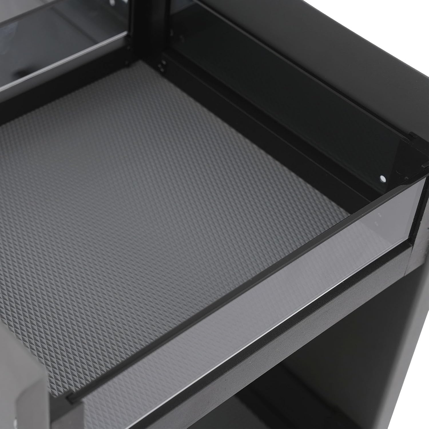 16.14-17.72" Pull down Shelf for Upper Cabinets 2-Tier Pull down Cabinet Organizer with Adjustable Resistance Pull down Spice Racks for Kitchen Upper Cabinets (Glass-Black, W:16.14-17.72")