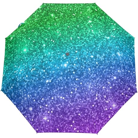 Senya Multicolor Glitter Umbrella: Shimmering Protection on Rainy Days