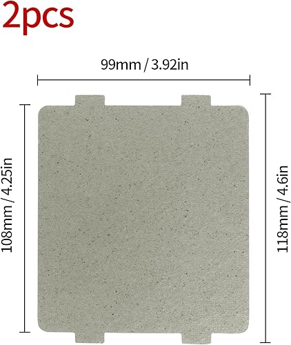 Miniatura 2 de YQBOOM Cubierta de guía de ondas, hoja de mica universal para horno de microondas, cortada a medida, 4.252 in x 3.898 in