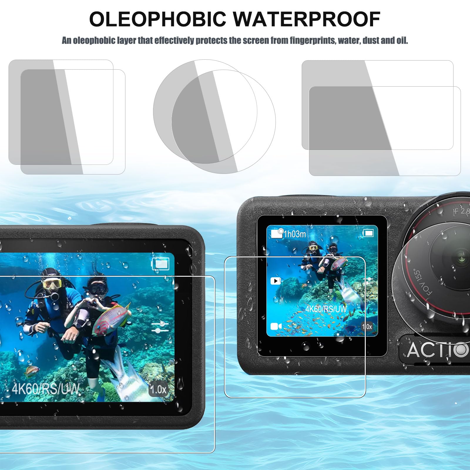 DJI Osmo Action 5 Pro Case Kit, torba do noszenia, folia ochronna na wyświetlacz 9H, silikonowa osłona obiektywu – odporna na uderzenia, zarysowania, pyłoszczelna, wszechstronna ochrona