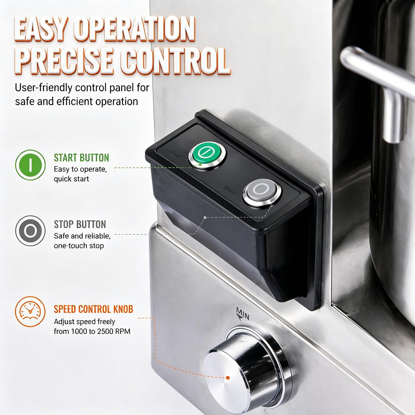 Robot da Cucina Multifunzione, Food Processor, Tritatutto, Motore 2000W, Ciotola Removibile, Pulizia Facile, per ristoranti e Carne suina 9L