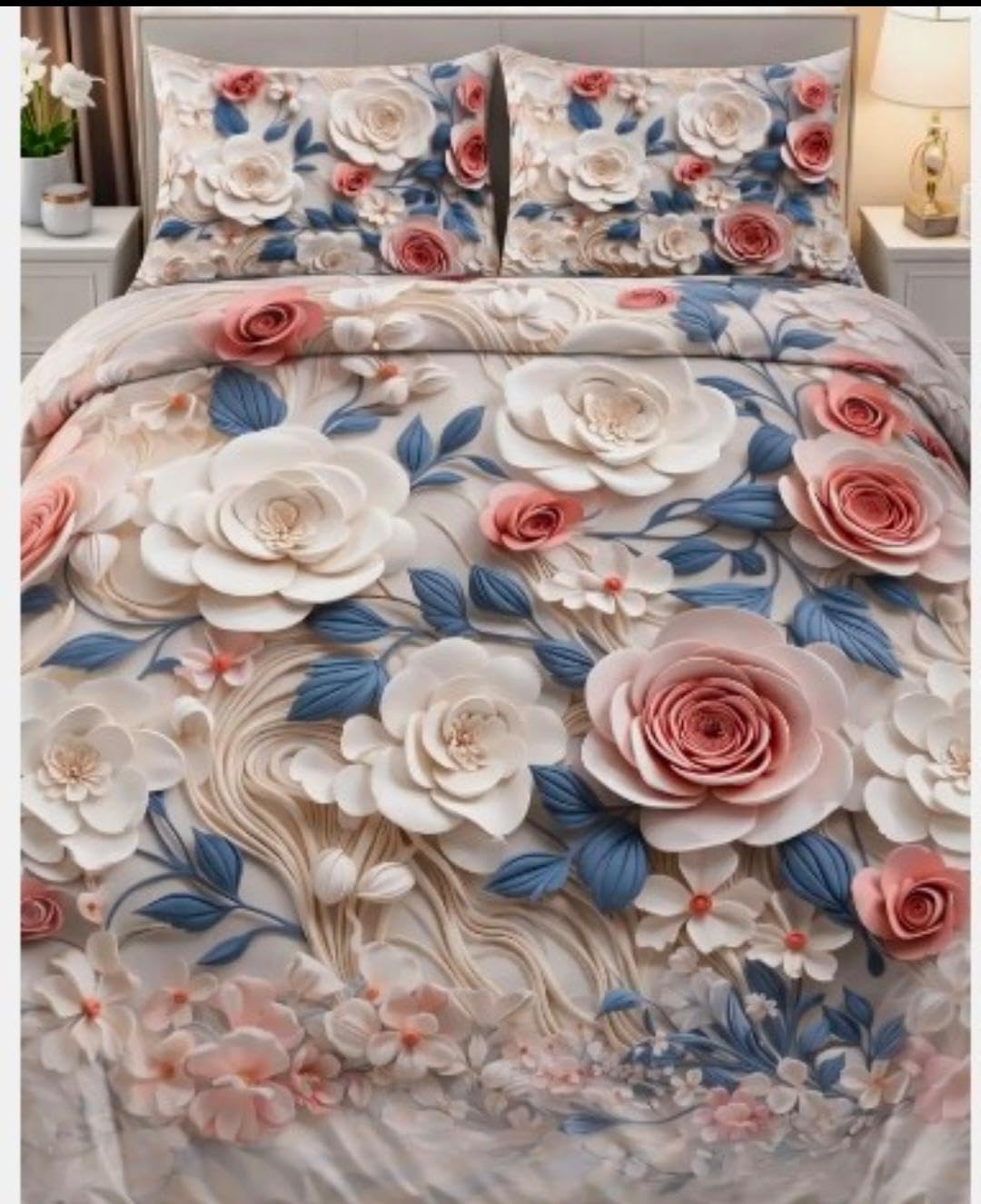 11D Luxury Bedsheet | Premium Digital Double Bedsheet with 2 Pillow Covers | Super Soft | 90 x 100 Inches | 135 GSM | 250 Thread Count (Multicolor 14)-image-37