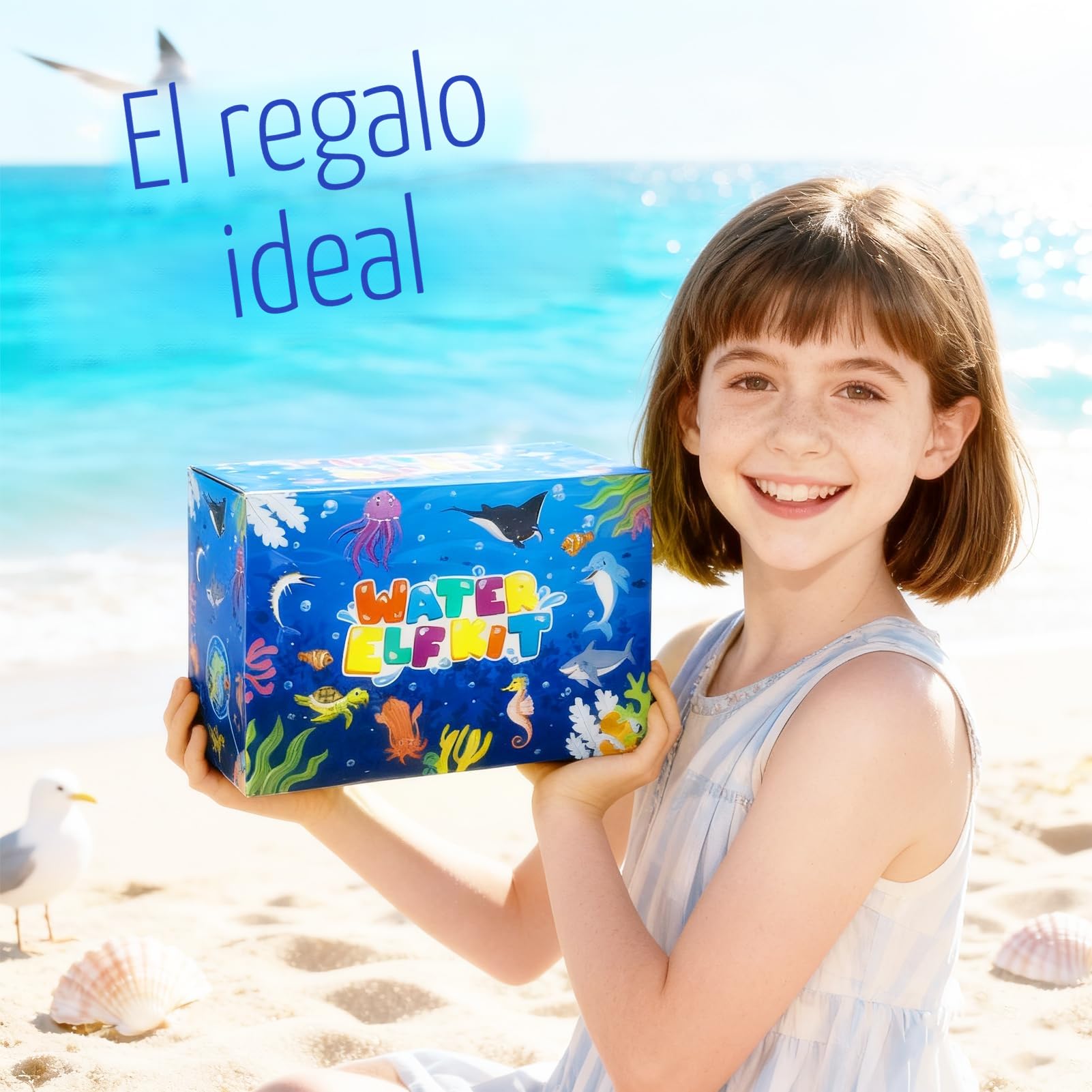 SACBRZZ Magic Water Elf, 71PCS Aqua Gelz Set,Mágico 3D DIY Kit De Gel De Agua Para Niños, Con 24 Colores Y 24 Animales Marinos Moldes, Manualidades Niños Para De 3 Años En Adelante