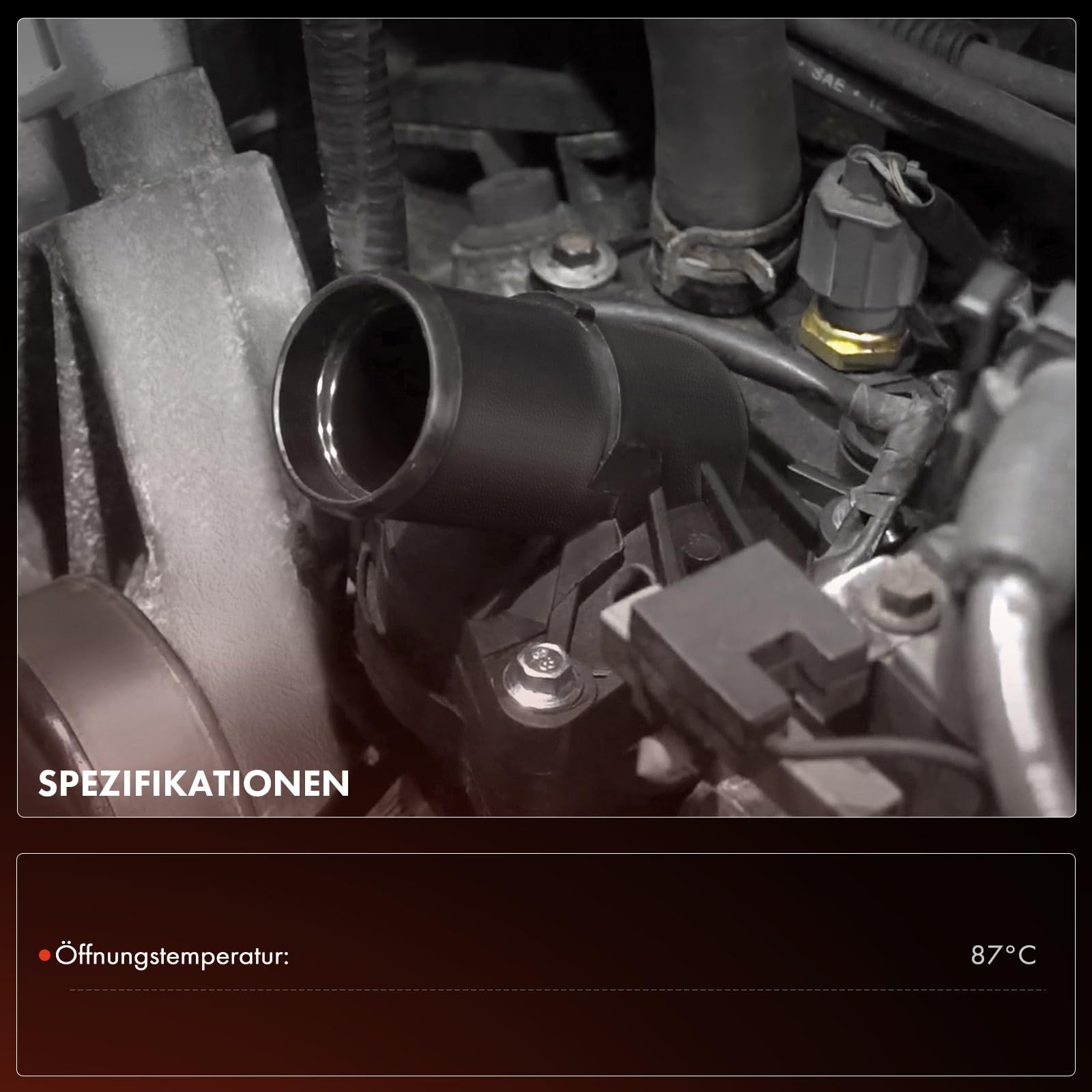 Frankberg Termostato del liquido di raffreddamento 105°C con anello di | Compatibile con: Aveo/Kalos Hatchback T250 T255, Aveo Hatchback T300, Astra J Berlina, Cruze Hatchback J305, Astra J P10