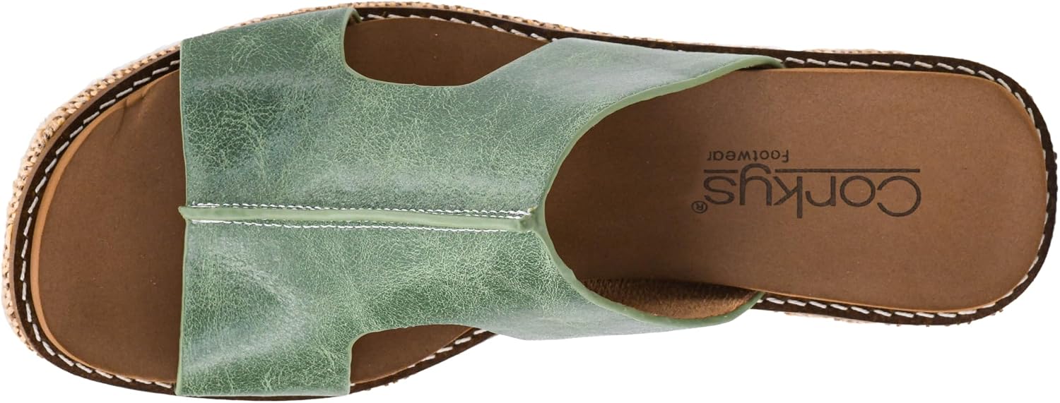 Corkys Footwear Kiss N Tell Slip-On Womens Wedges - Featuring Corkys Signature EVA Cushioned Insole for All-Day Wear, A Slip-In Design, and A Trendy 'H' Band Upper