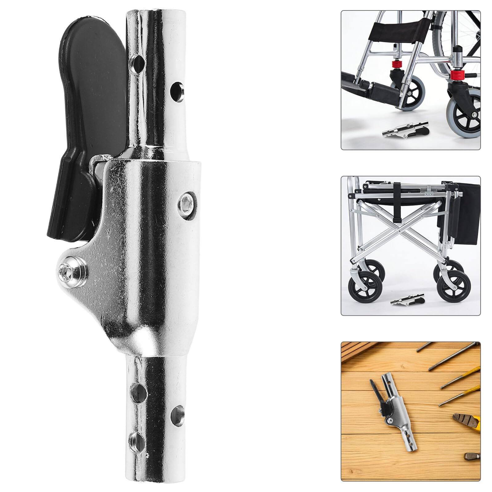 Interruptor Plegable de Respaldo para Silla de Ruedas de Hierro, Accesorio de Repuesto Compatible, Mecanismo de Plegado Seguro para Movilidad y Almacenamiento Fácil, Uso en Casa