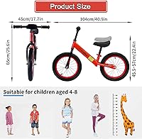 Vista 6 de Bicicleta infantil para niñas y niños de 3, 4, 5, 6 años, bicicletas para niños de 14 pulgadas con ruedas de entrenamiento y freno de mano