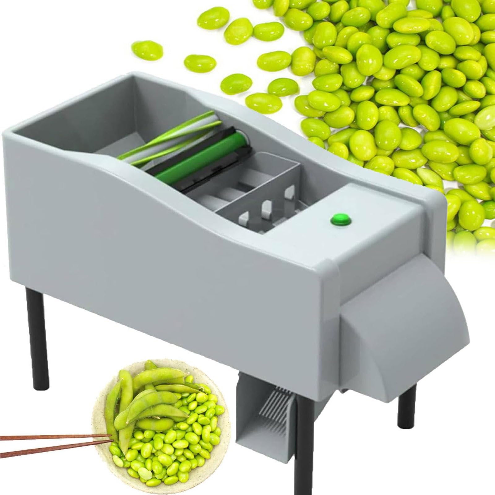 Eoweiot Electric Pea Sheller Machine, 25-40kg/h Commercial Pea Peeler for Beans, Efficient Pea Shelling for Kitchen Use