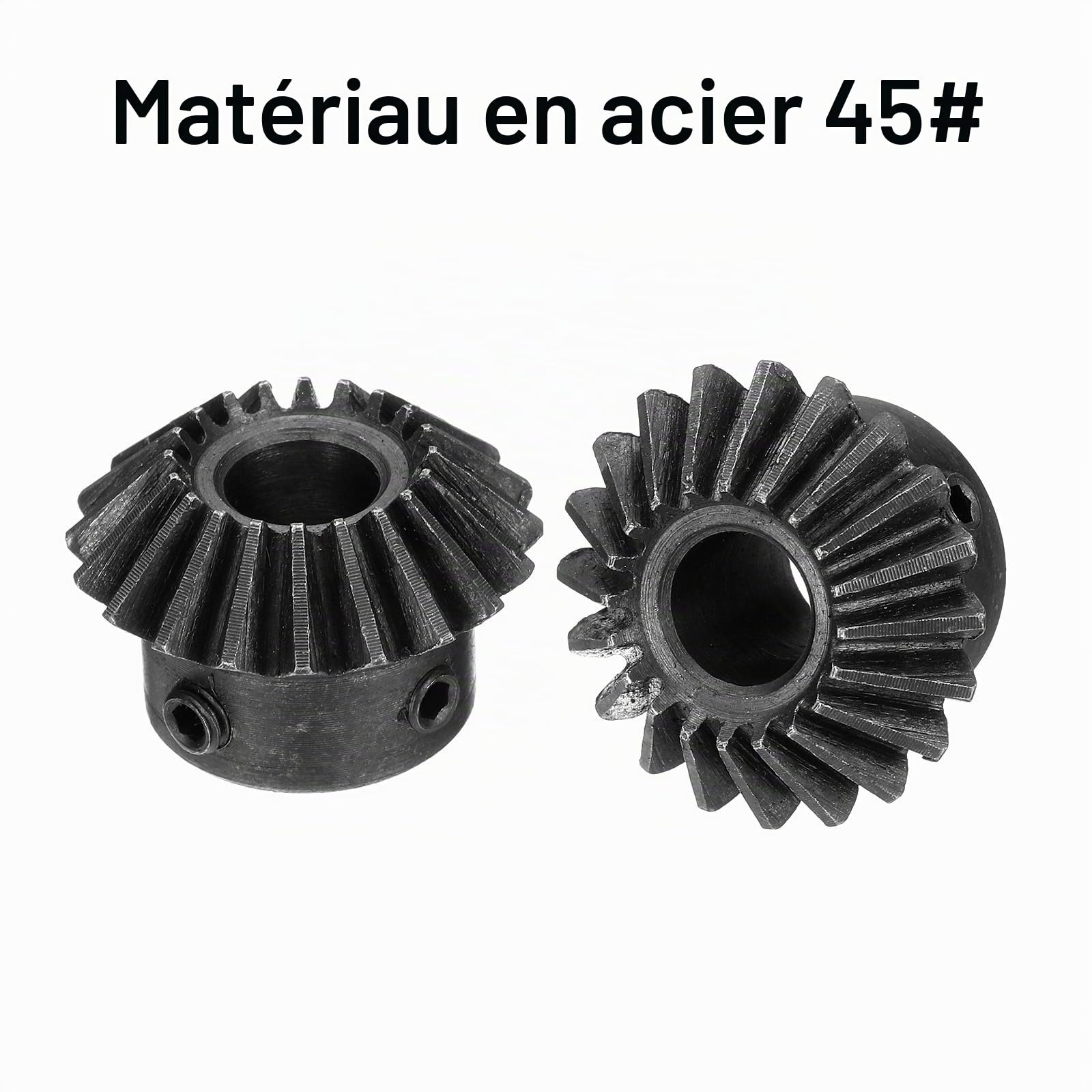 QUARKZMAN 4pcs Engrenage Conique 1,5 Module 1:1 Réduction Taux 20t 10mm Trou Dia Engrenage Conique Pignon Engrenage Laiton, 90 Degrés Direction Engrenage pour Matériel Mécanique Rotation