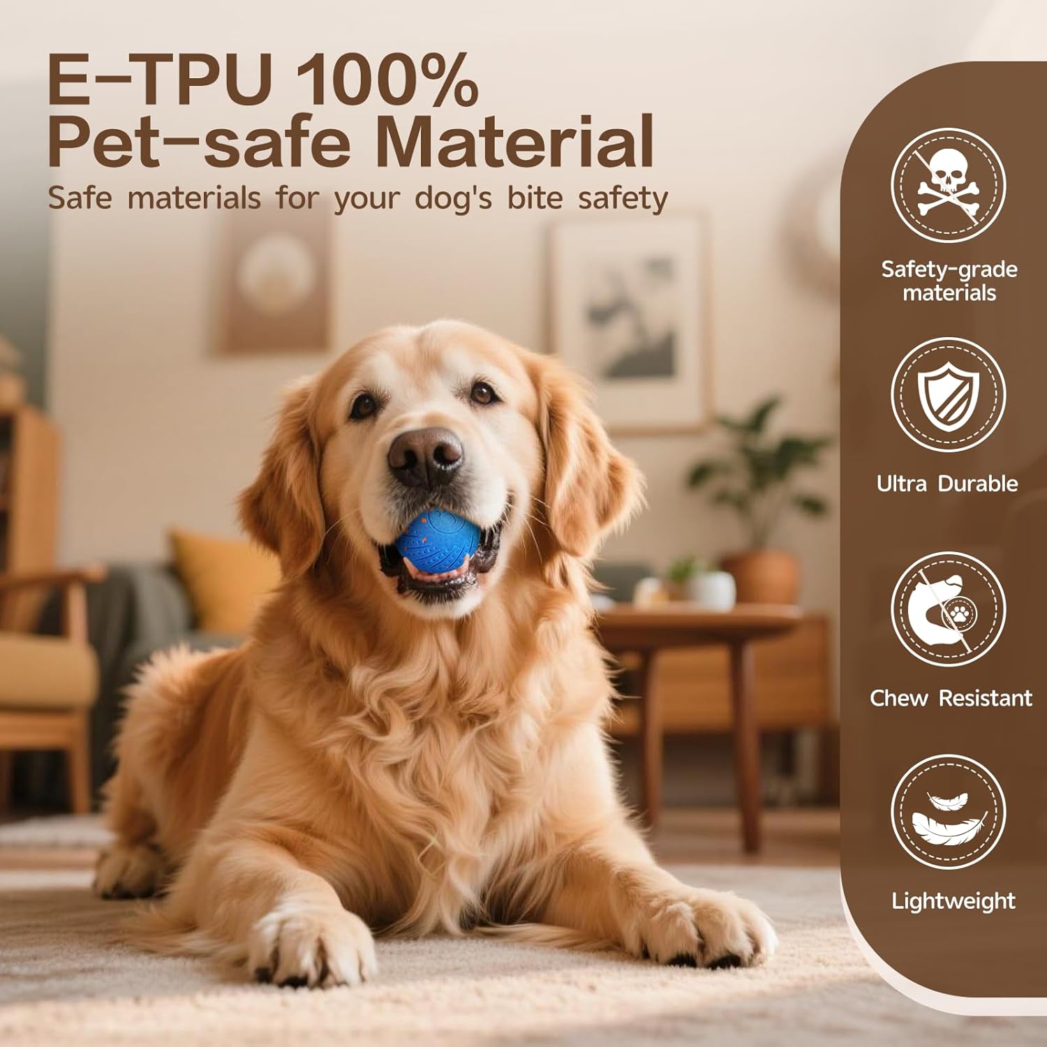 Interactive Dog Ball, Smart Interactive Dog Toys for Medium and Large Dogs, Automatic Moving, Bouncing, and Rotating Pet Balls with E-TPU Material, IP54 Waterproof Dog Toy to Keep Them Busy - Image 3