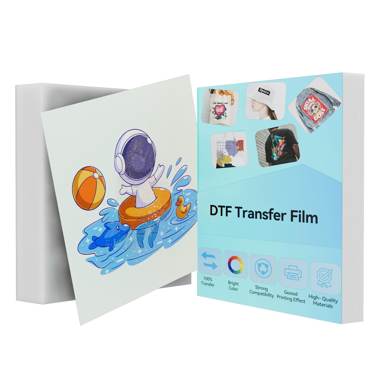 Creatorally 20 Sheets Glitter DTF Transfer Film A4 – Cold Peel Double-Sided Coated PET Printing Paper, Anti-Static, Bright Colours, Compatible with Inkjet DTF Printers for DIY Fabric Heat Press
